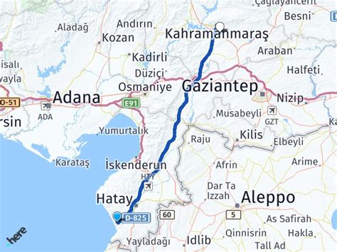 samandağ hatay arası kaç km